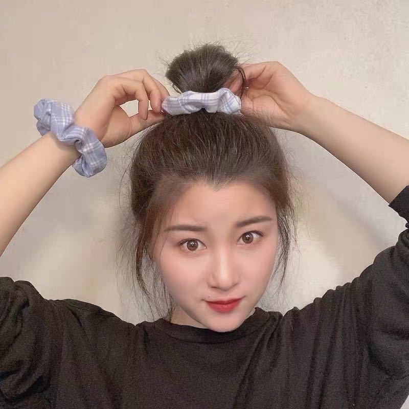 Dây buộc tóc scrunchies nhiều mẫu hoạ tiết sang chảnh vải đẹp