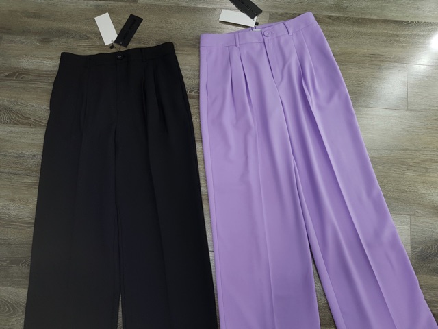 Quần culottes Vero một cúc bọc - dài che mắt cá chân