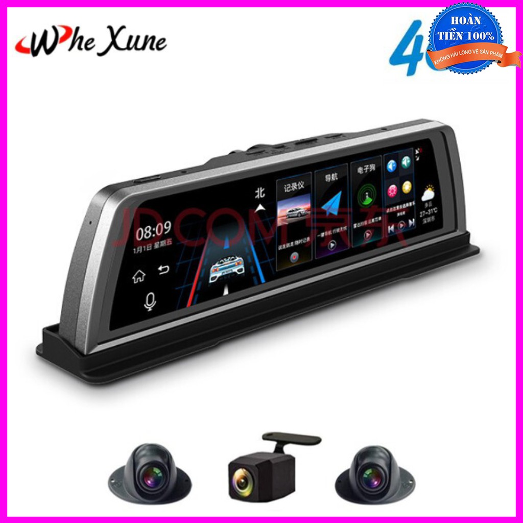 Camera hành trình đặt taplo xe hơi, ô tô cao cấp chính hãng WHEXUNE tích hợp 4 camera, Android Wifi GPS: Mã K600