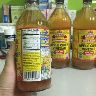 Giấm táo hữu cơ Bragg 473/946ml