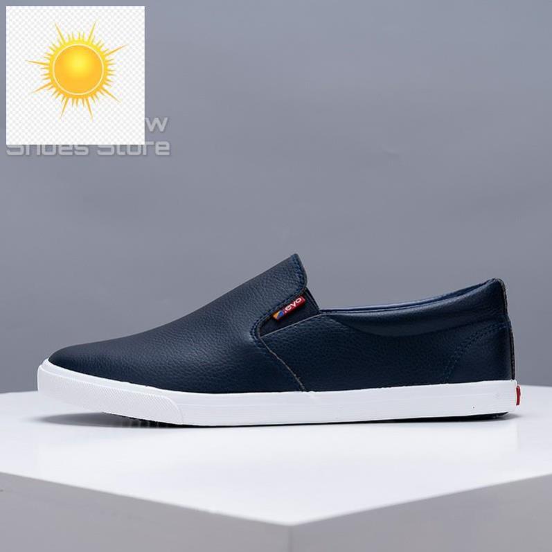 🤼🤺 Slip on da nam - Giày lười da nam cao cấp thương hiệu LEYO - Da PU 3 màu đen, trắng và xanh navy - Mã SP A5192 🤼🤺