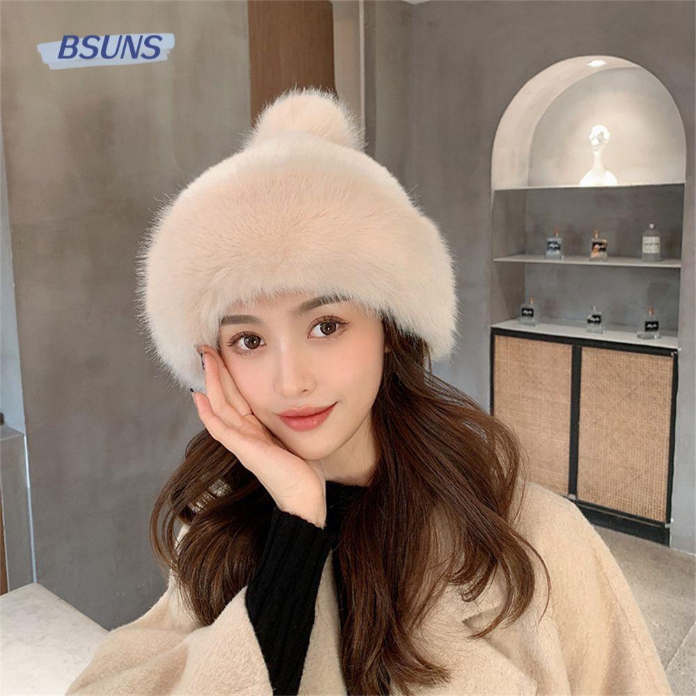 Mũ Beanie Giả Lông Thú Giữ Ấm Mùa Đông