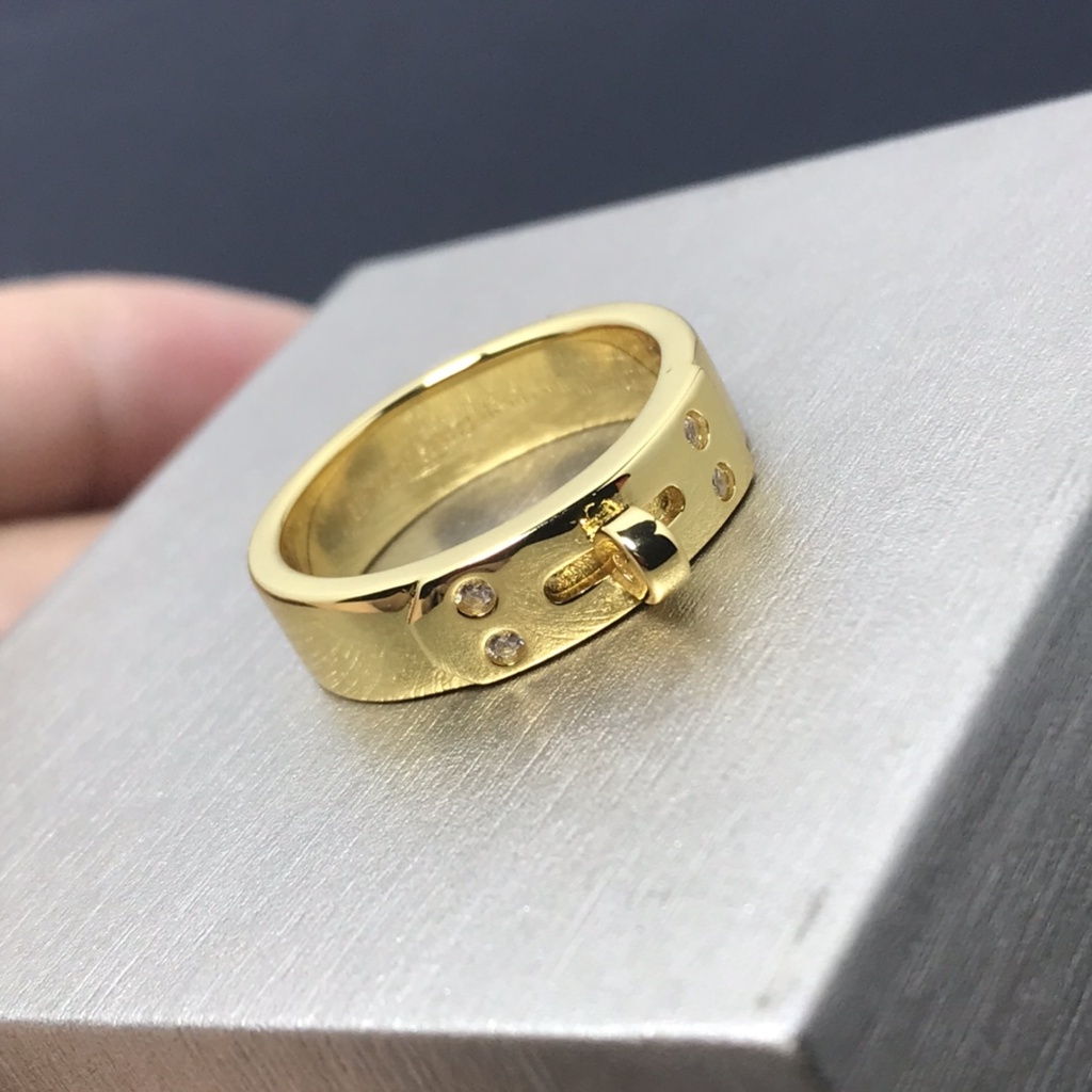 Nhẫn Đeo Ngón Trỏ 4 Ngón Hình Mũi Heo 72081 Không Phai Màu Vàng / Bạc Đơn Giản