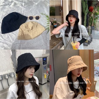 Nón bucket trơn sọc dọc mẫu mới
