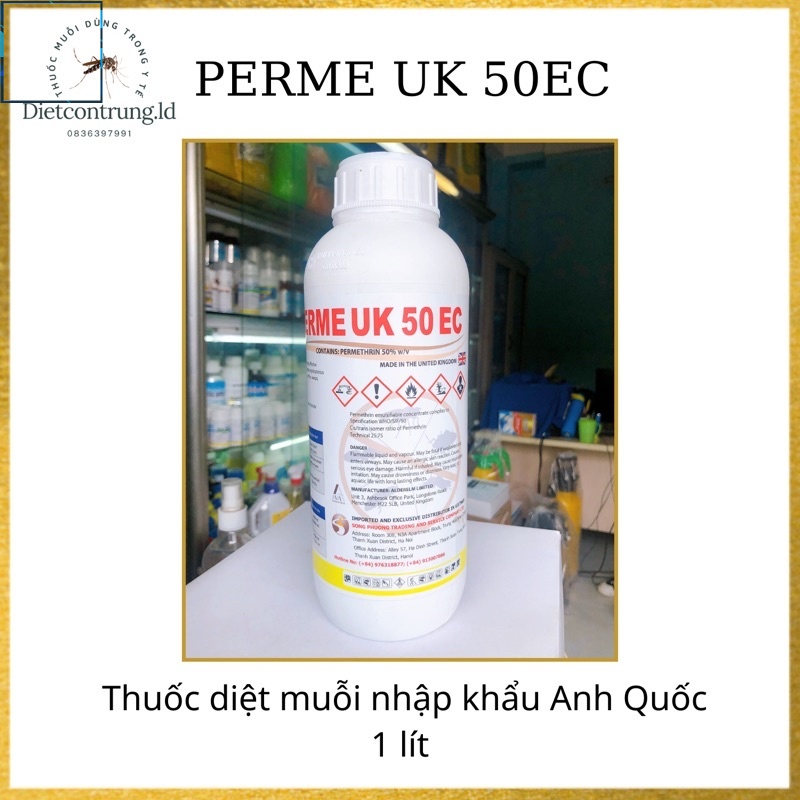 Thuốc diệt muỗi Perme Uk 50ec - chai 1 lít ,