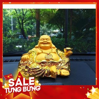[Nhập DIEU725747 giảm 10K] Tượng Phật Di Lặc Tay Cầm Thỏi Vàng Để Trong Xe Ô Tô
