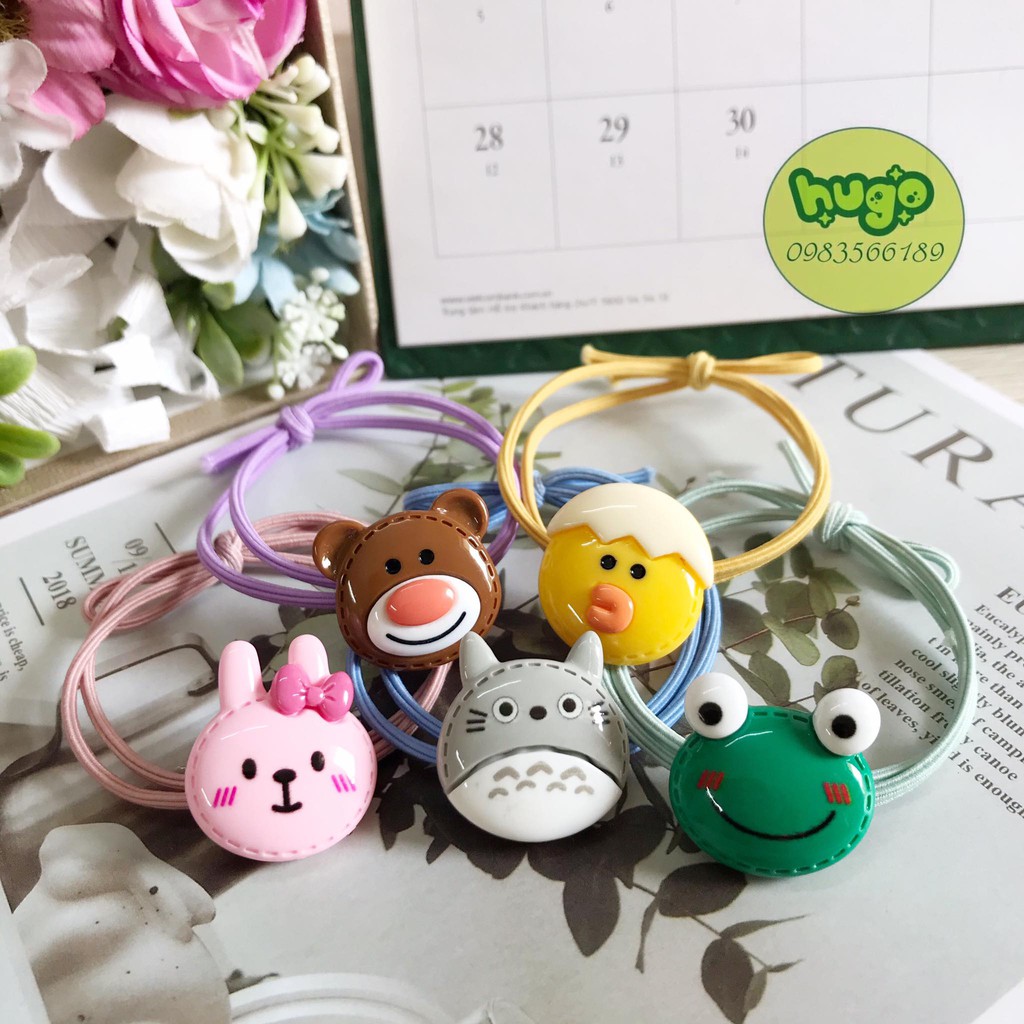 🌈Chun buộc tóc🌈dây cột tóc gấu,thỏ,mèo,vịt, ếch cực xinh-Hugo Shop
