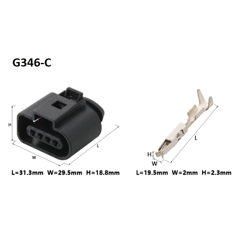 G346-Giắc cắm cảm biến áp suất khí nạp 4 lỗ 1.5mm