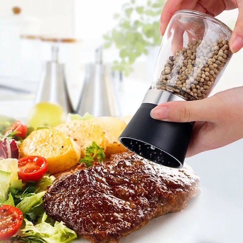 Lọ Xay Tiêu Thủy Tinh - Dụng Cụ Xay Tiêu Cầm Tay Tiện Dụng - Gia Dụng Jumi