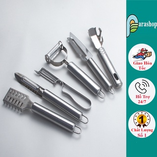Bộ dụng cụ X2000 nạo rau củ trái cây đa năng, Bộ 6 dao nạo nhà bếp kèm dao đánh vảy cá bằng thép không gỉ