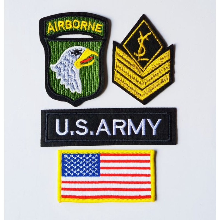 《4 Miếng》Sticker Thêu Ủi/Huy Hiệu Ủi/Logo Thêu/Patch Thêu Dùng Ủ Dán Quần Áo Thời Trang