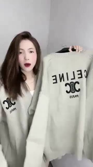 Áo khoác cardigan celine len nữ nam unisex quảng châu mùa đông cao cấp  thêu chữ dày dặn 2 mặt 3 màu AK03 | BigBuy360 - bigbuy360.vn