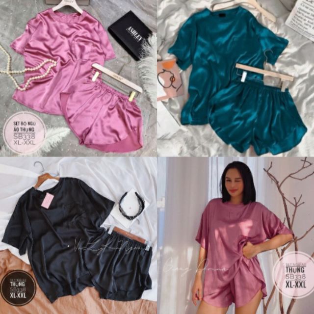 BIGSIZE SET LỤA NGỦ ÁO SB338