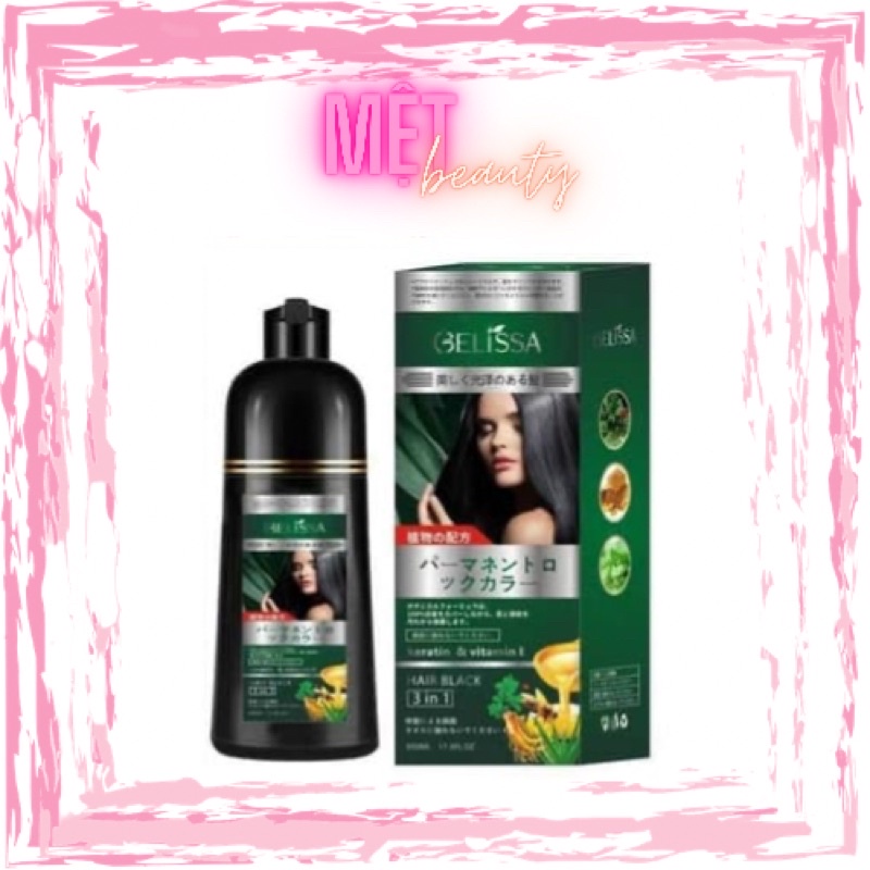 Dầu gội phủ bạc GELISSA 500ml,400ml nhật bản - Dầu gội nhuộm tóc đen, nhuộm tóc nâu. thảo dược tự nhiên an toàn