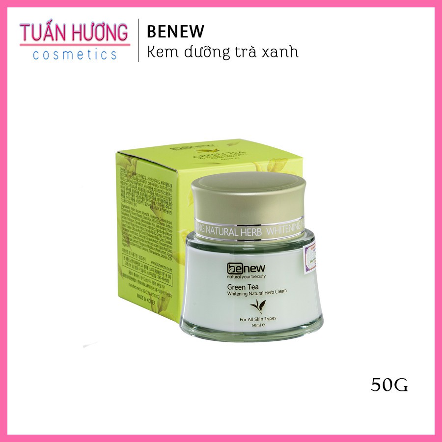 Kem dưỡng trà xanh BENEW Green Tea Whitening Natural Herb Cream 50g