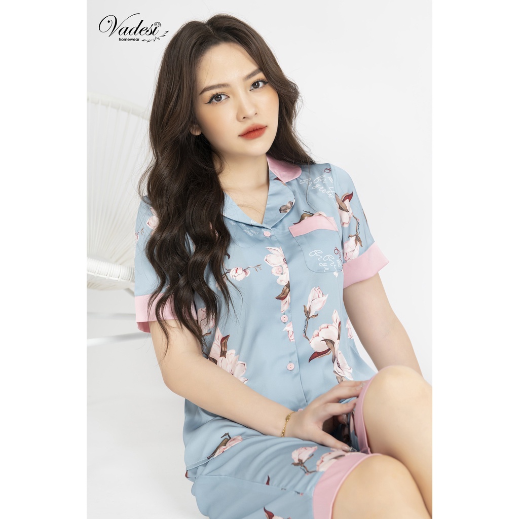 Bộ Pijama Đồ Ngủ Nữ Lửng Tay Ngắn Lụa Cao Cấp Mặc Nhà Đẹp Mùa Hè Thoáng Mát Mềm Mịn Thấm Hút – VADESI