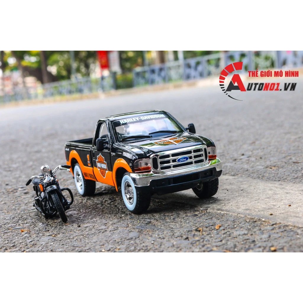 MÔ HÌNH XE HARLEY DAVISON 1999 FORD F-350 SUPER DUTY PICKUP 1:27 & 1936 EL KNUCKLEHEAD 1:24 MAISTO 5732