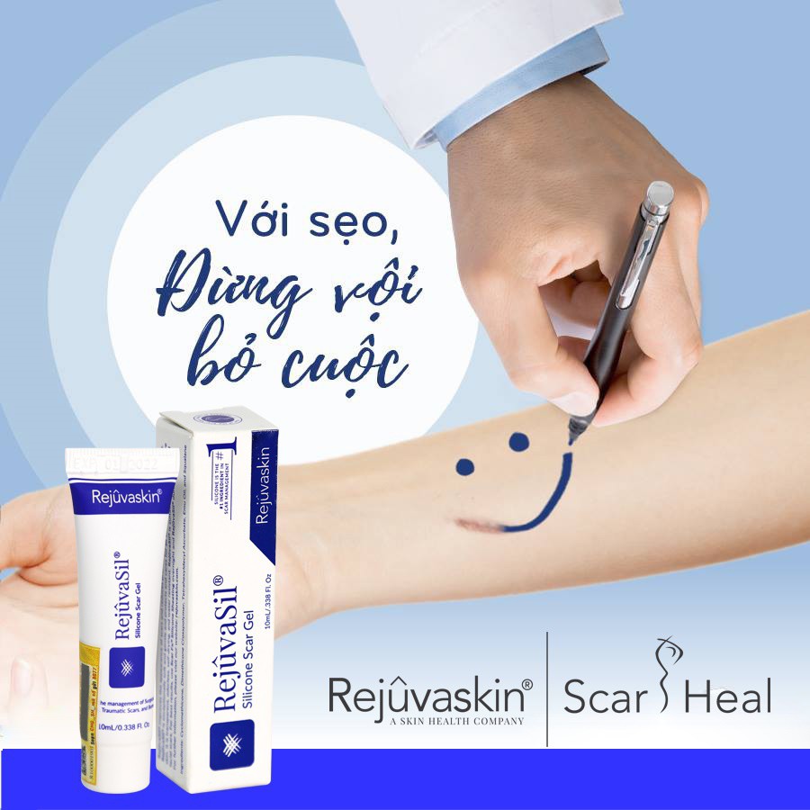 Gel ngăn ngừa sẹo và làm xẹp sẹo lồi,sẹo phì đại REJUVASKIN Rejuvasil 30ml-làm mờ sẹo nhanh chóng
