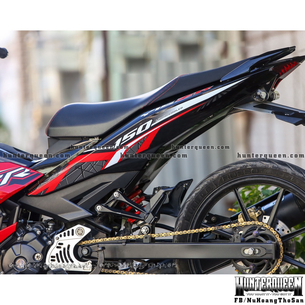 Tem rời in UV cao cấp, Y15ZR thịnh hành 2022. Dán xe Exciter 150 màu đỏ đen. Không bay màu, kích thước chuẩn