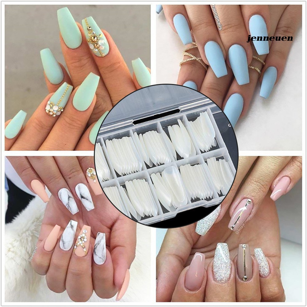 Set 100 móng tay giả tạo nhiều kiểu móng trang trí xinh xắn thời trang