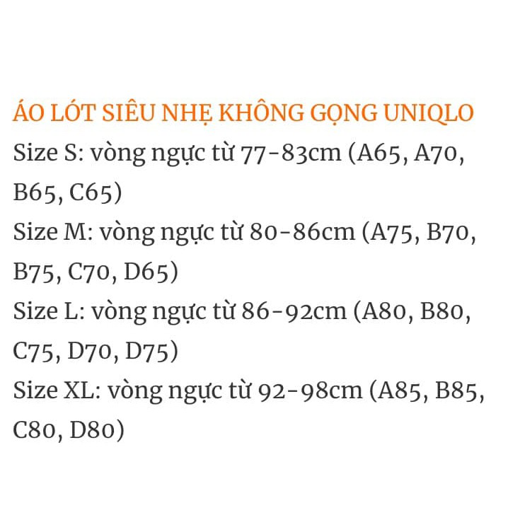 Áo Lót Uniqlo không gọng Nhật Bản