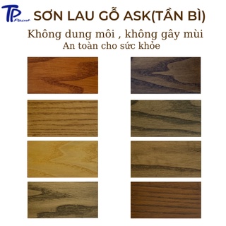 Sơn lau gỗ gốc nước - Bảng màu gỗ Tần bì , không cần pha dung môi và gây mùi - Wood Stain TPpaint