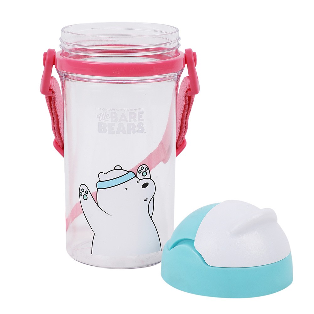 MINISO x We Bare Bears Bình nước có ống hút 400ml - Gấu đá