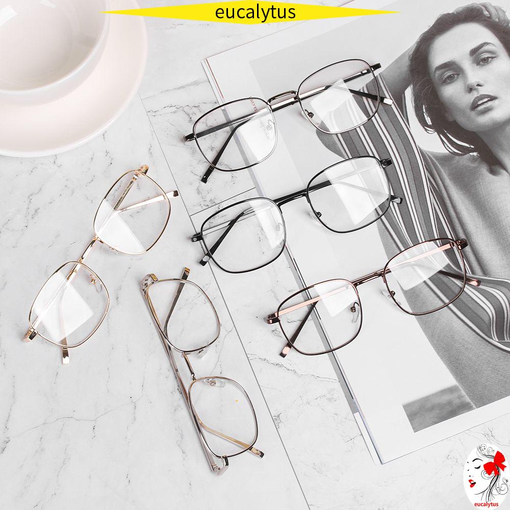 Mắt kính gọng vuông bằng kim loại phong cách vintage thời trang cho nam và nữ