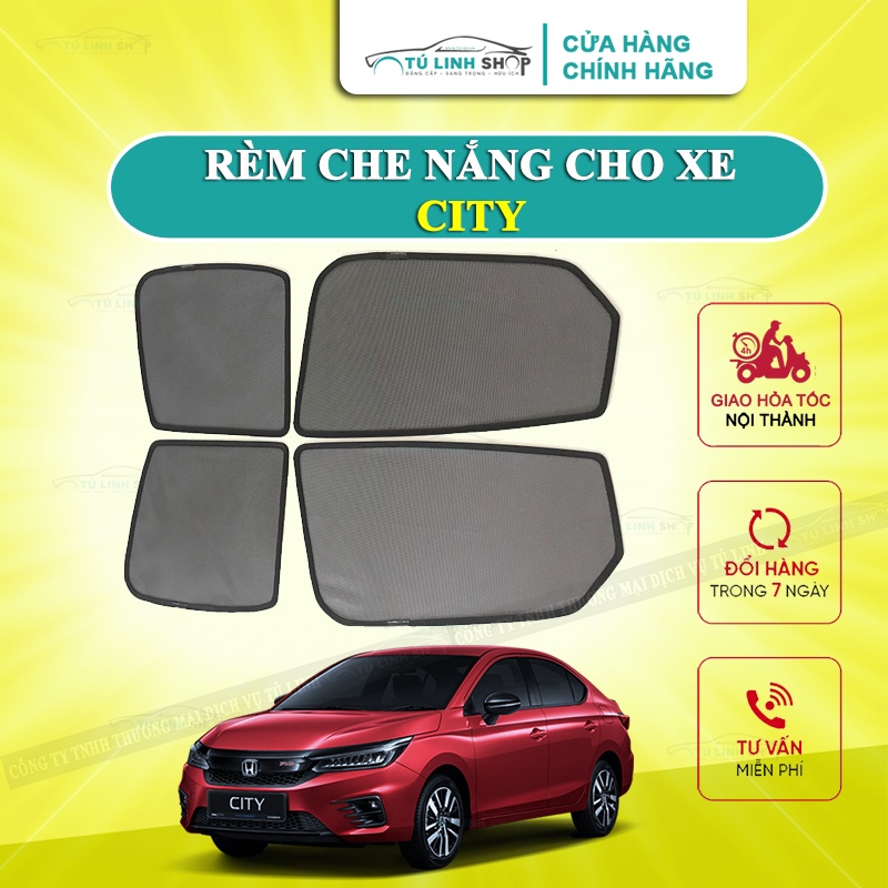 Rèm che nắng nam châm cho xe Honda City, bộ 4 tấm cho 4 cửa, hàng loại 1 cao cấp nhất, vừa khít kính