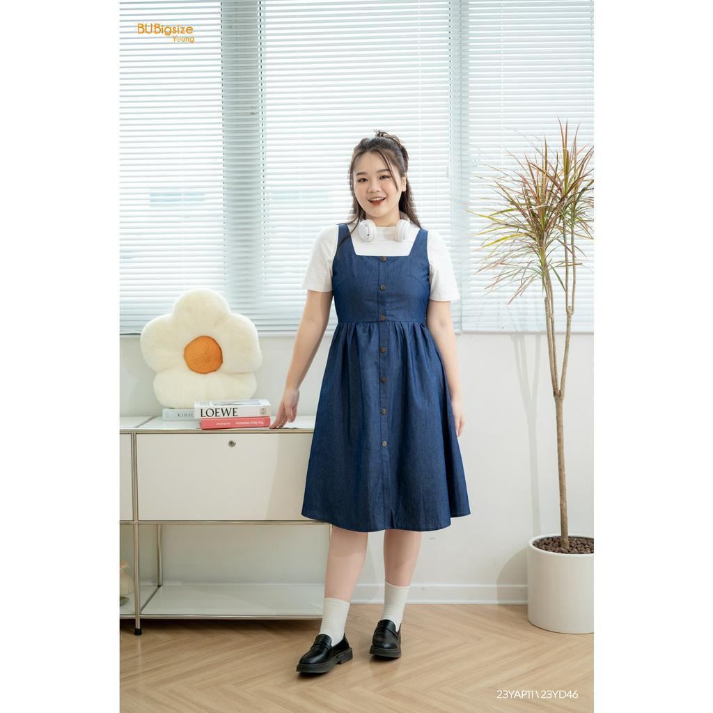 Đầm yếm dài nẹp cúc giữa BIGSIZE (55kg đến 95kg) - 23YD46 - [BU Bigsize Young]