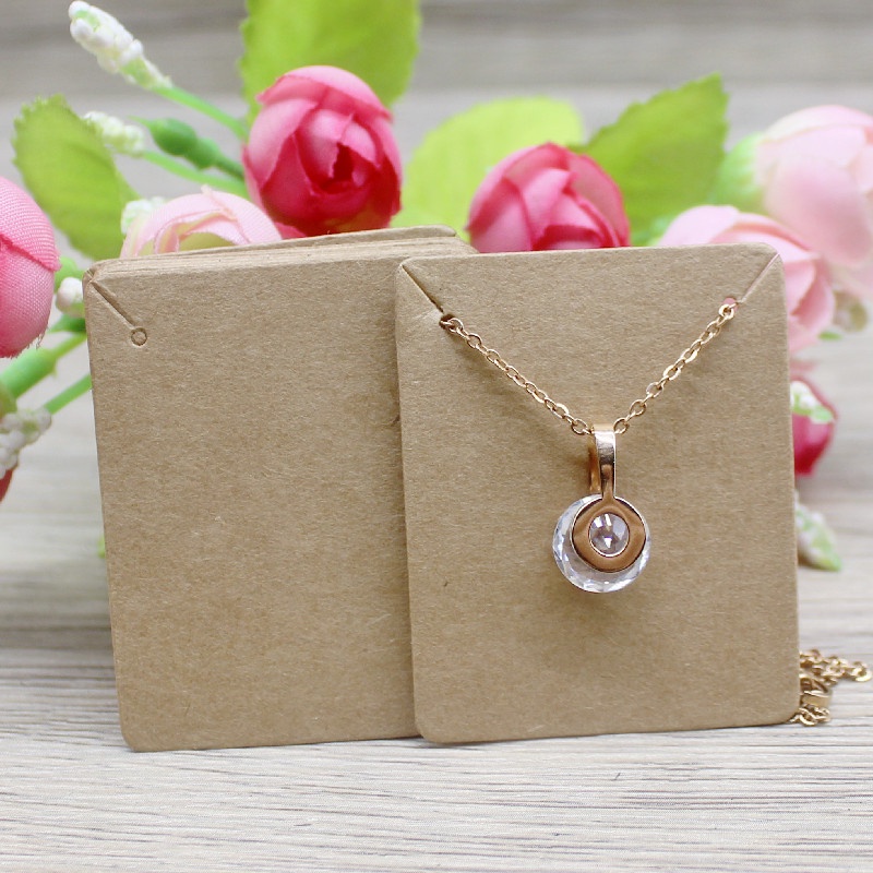 Set 50 thẻ giấy trắng 5X4cm trưng bày khuyên tai/Vòng cổ