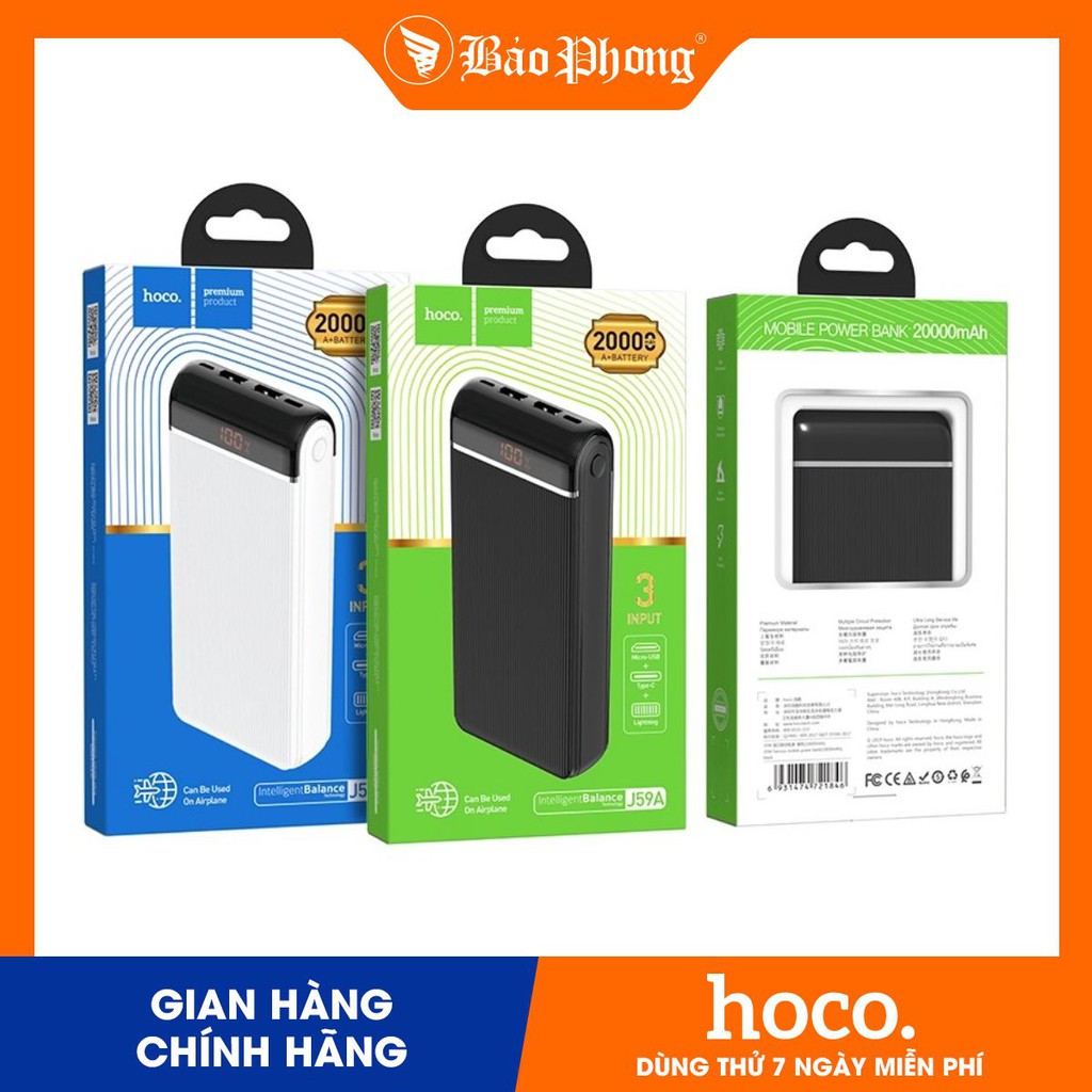 Pin dự phòng Hoco J59A 20000mAh 5V/2A