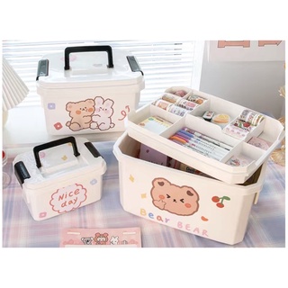 Cốp 2 tầng đựng mĩ phẩm,đồ dùng cá nhân tặng kèm sticker😇