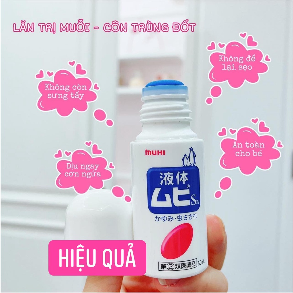 Lăn  bôi giảm ngứa muỗi đốt và côn trùng đốt muhi 50ml Nhật Bản