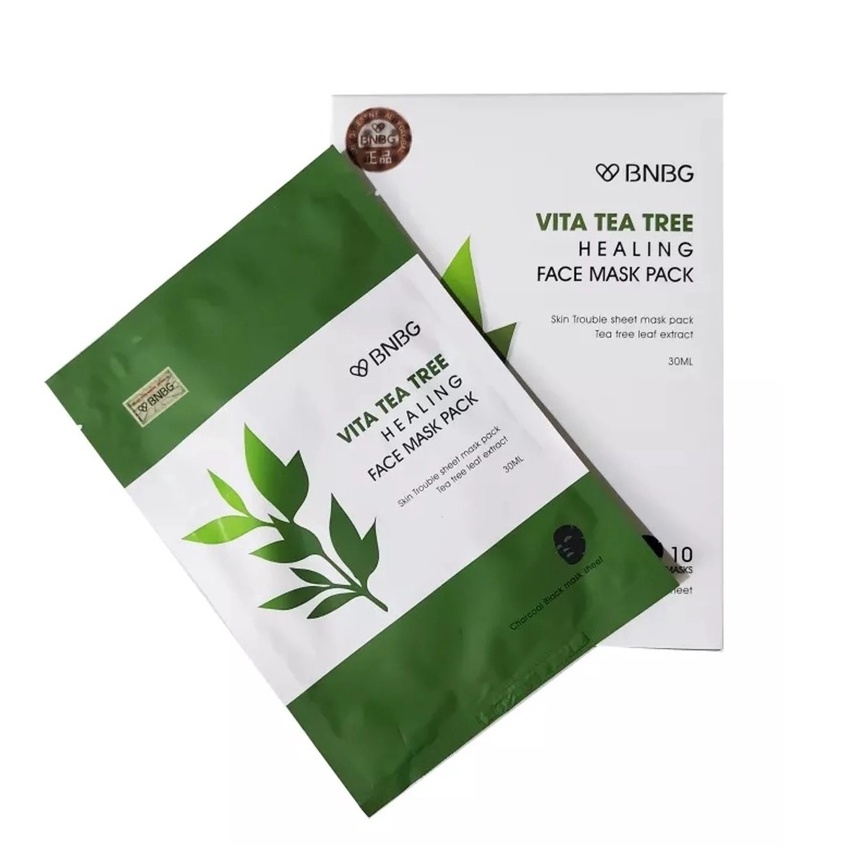 Combo 10 Mặt nạ tràm trà BNBG thải độc da, giảm mụn Vita Teatree Healing Face Mask Pack 30ml NPP Tido88