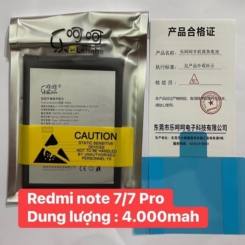 Pin BN4A Xiaomi redmi note 7/7 pro Chính Hãng Lehehe 4.500Mah
