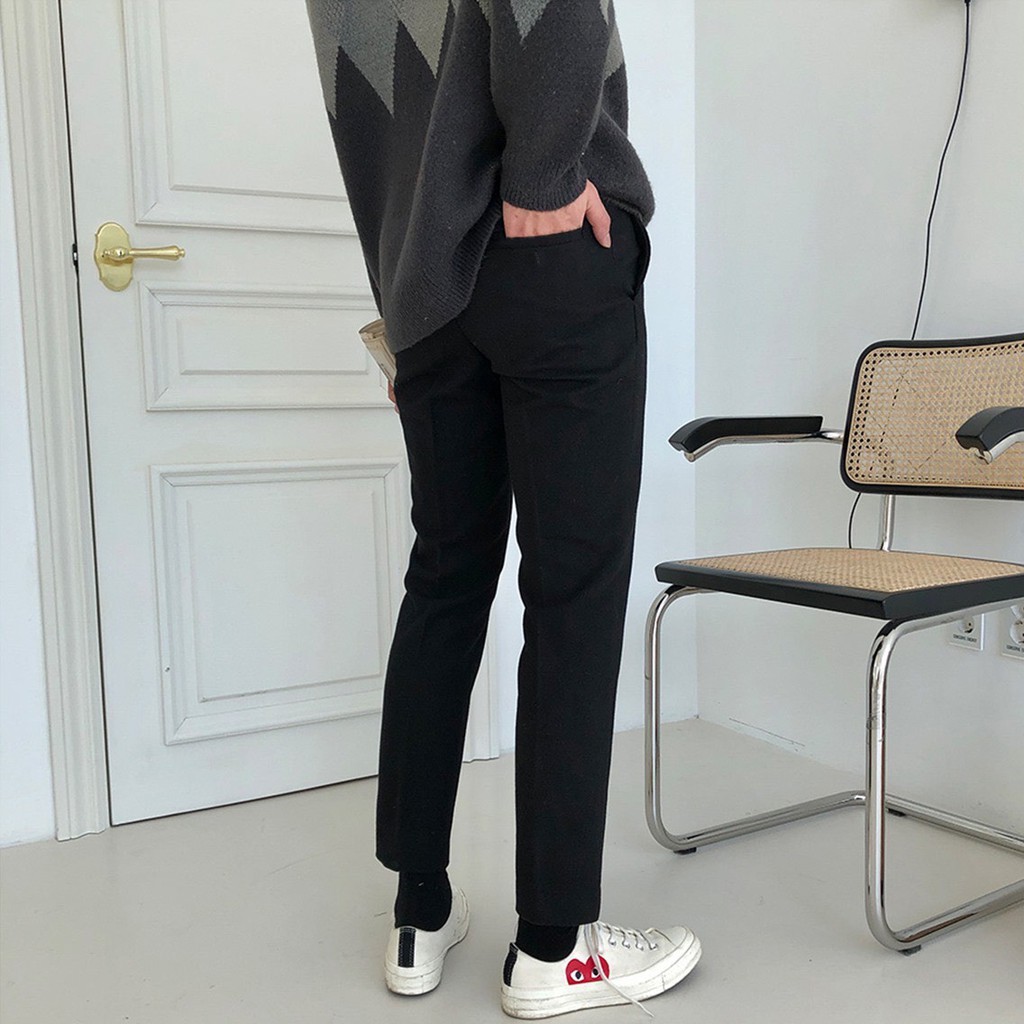 Quần tây âu đen trơn form đứng phong cách lịch lãm body | Mr.Tee | BigBuy360 - bigbuy360.vn