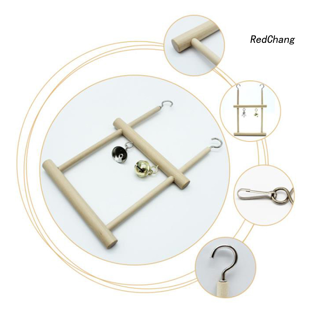 Đồ Chơi Xích Đu Gỗ Treo Lồng Cho Chim Vẹt