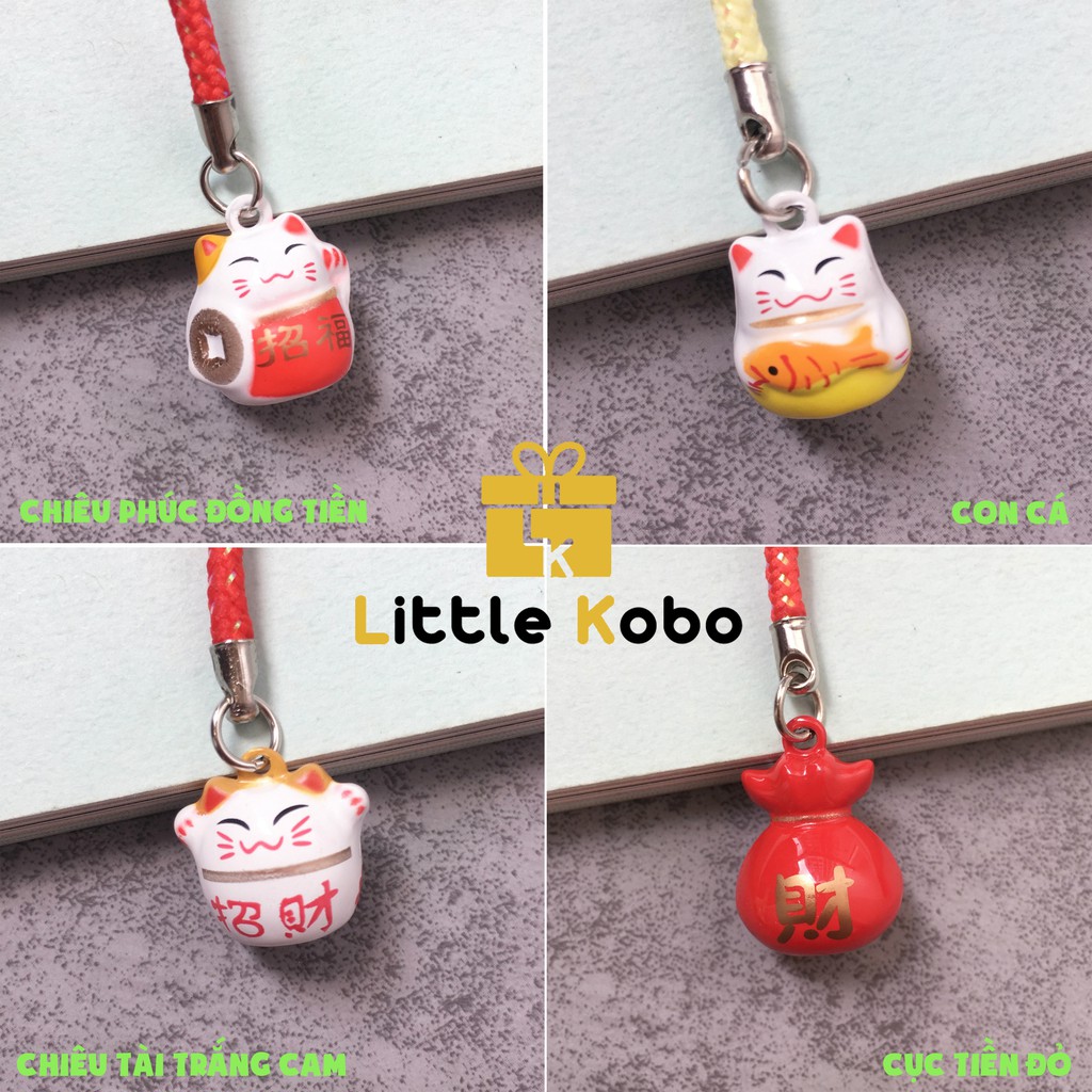 Móc Điện Thoại Mèo Thần Tài Maneki Neko 16 Mẫu