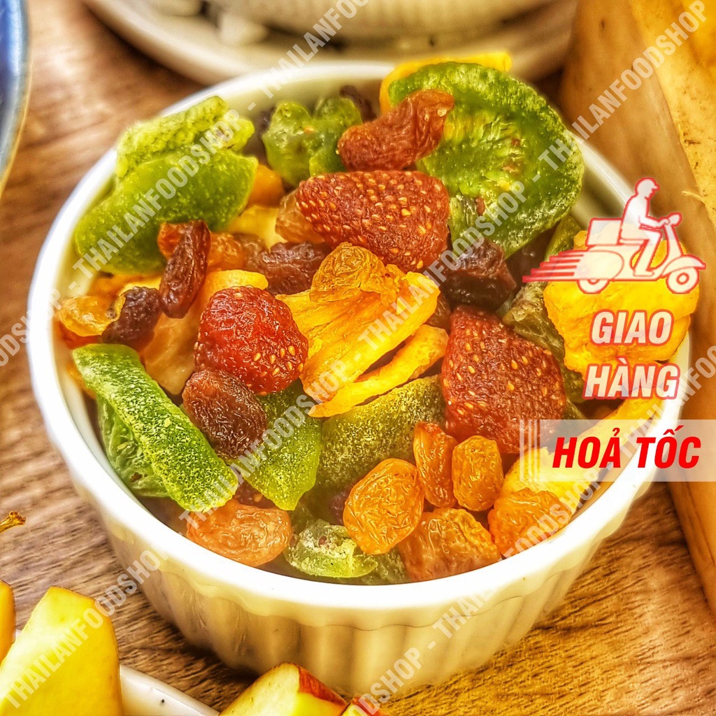 Trái Cây Sấy Dẻo Mix Vị Cắt Sẵn Cao Cấp (Thái Lan) - Lon 500gr