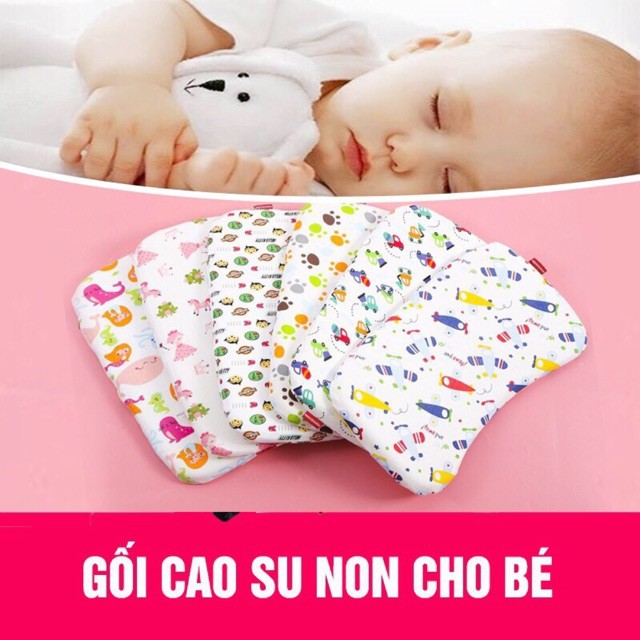 [QUÀ 20K]Gối Cao Su Non Hiền Trang Siêu Mềm Cho Bé Từ Sơ Sinh, Tặng Vòng Dâu Cho Bé Trị Giá 20k