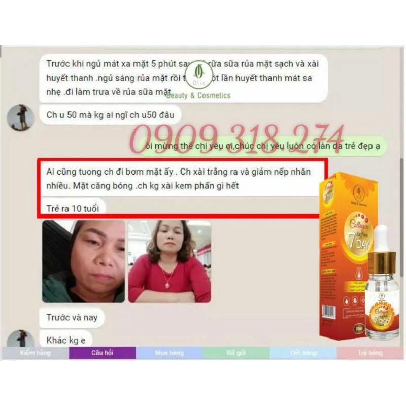[CHÍNH HÃNG] SERUM COLLAGEN SAFFRON OLIC - kèm phiếu bảo hành