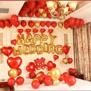 Set bóng cứới happy wedding ( đầy đủ như hình)