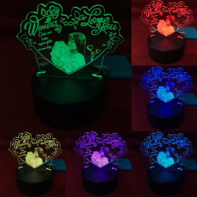 [Quà tặng] Đèn ngủ led, 3d khắc hình ảnh theo yêu cầu