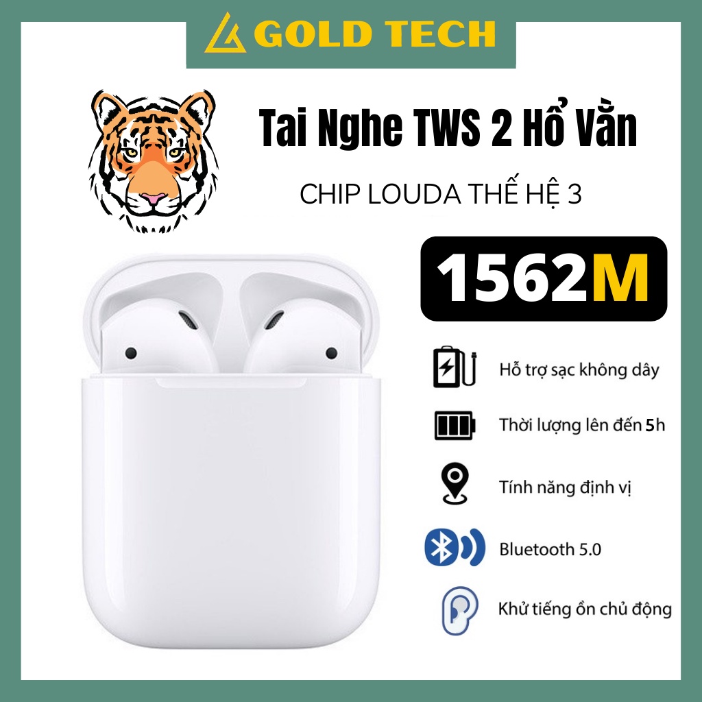 Pin 8h Tai Nghe Bluetooth TWS 2, Bản Cao Cấp Nhất 2021, Đầy Đủ Tất Cả Các Chức Năng, Có Micro