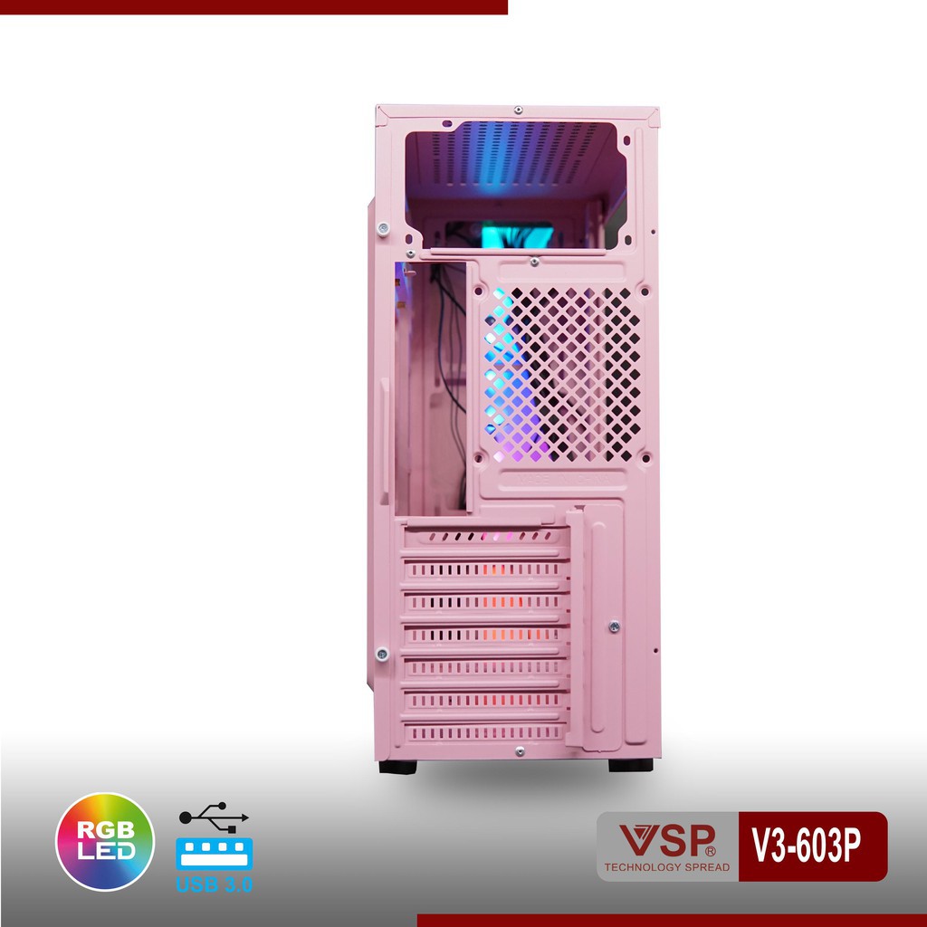 Case VSP V3-603P/ V3-603P (Hông trong suốt) Có Sẵn LED RGB cực đẹp bảo hành 1 tháng 1 đổi 1