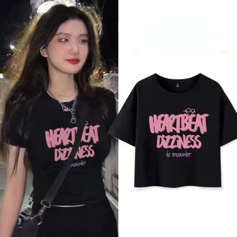 AMOI Áo Thun Croptop Tay Ngắn Thời Trang Dành Cho Nữ 2022