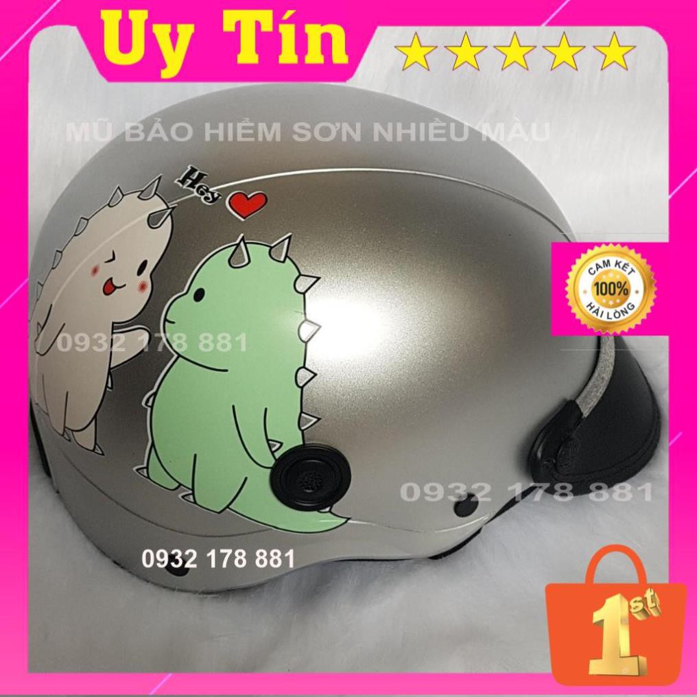 Nón bảo hiểm tem khủng long nhiều màu