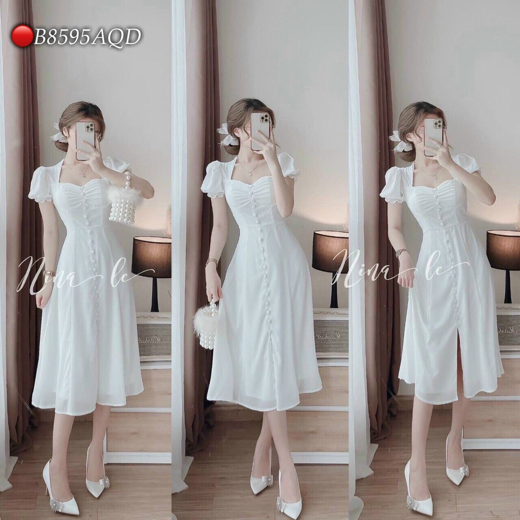 Đầm tiểu thư dáng dài, đầm công chúa đi tiệc phong cách hàn quốc cực đẹp