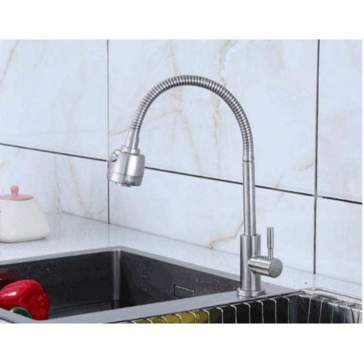 VÒI RỬA CHÉN INOX 304 ,CẦN MỀM,CÓ ĐẦU CHỈNH NƯỚC QK